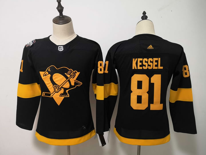 Women Penguins 81 Evgeni Kessel Black 2019 NHL Stadium Series Adidas Jersey